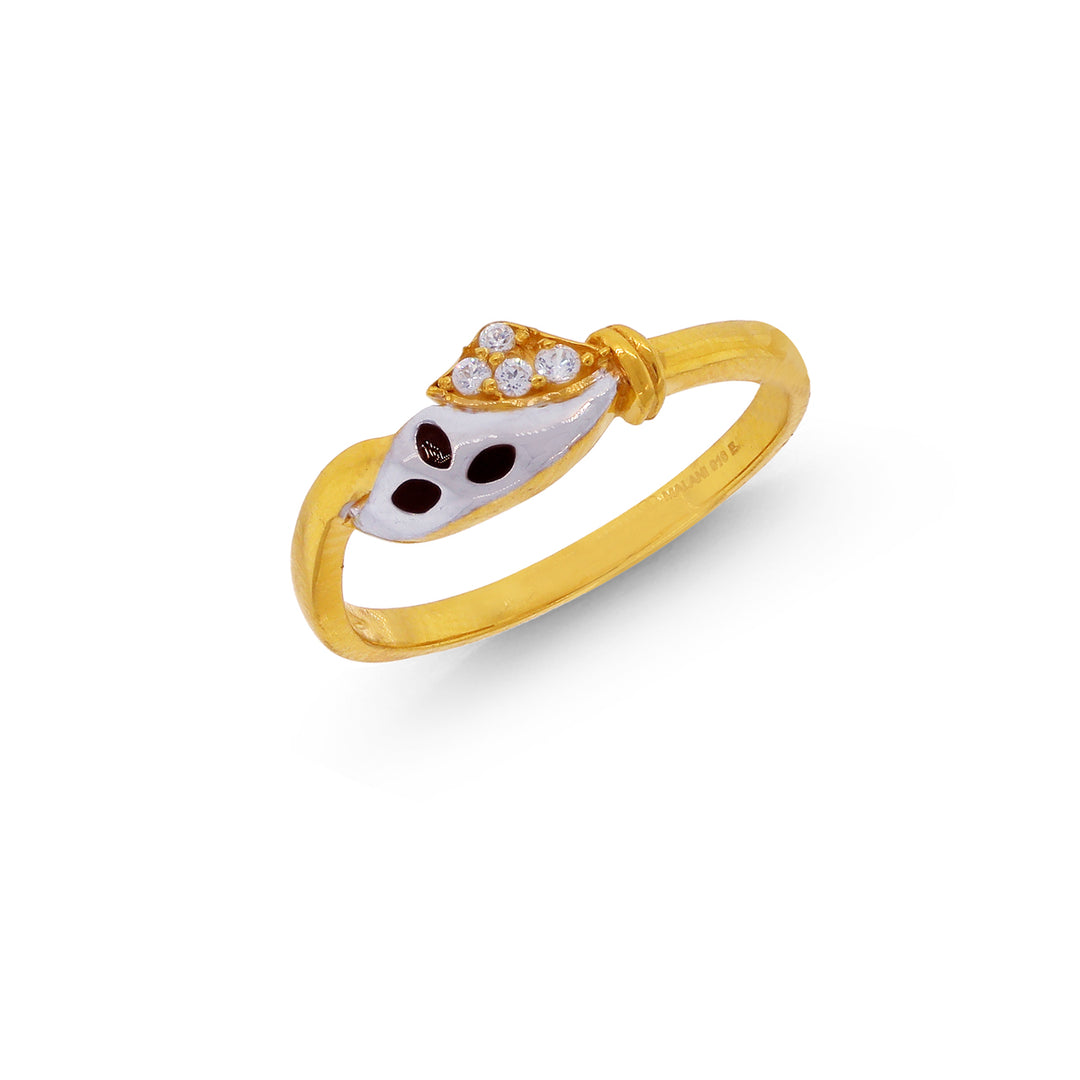 Mesmerizing Minakari Ring with CZ in 22K Gold