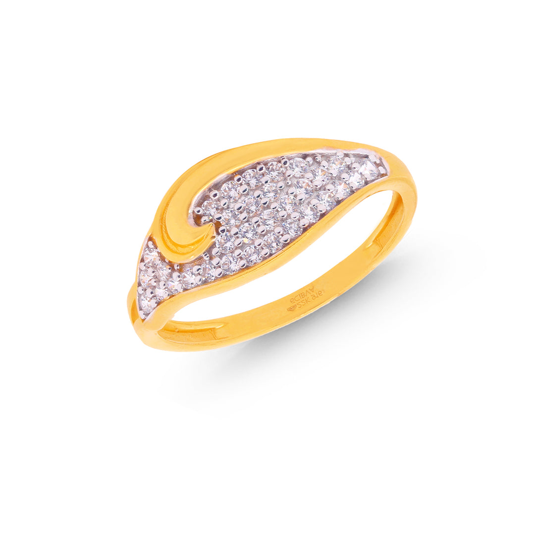 Intricate Ring With CZ in 22K Gold