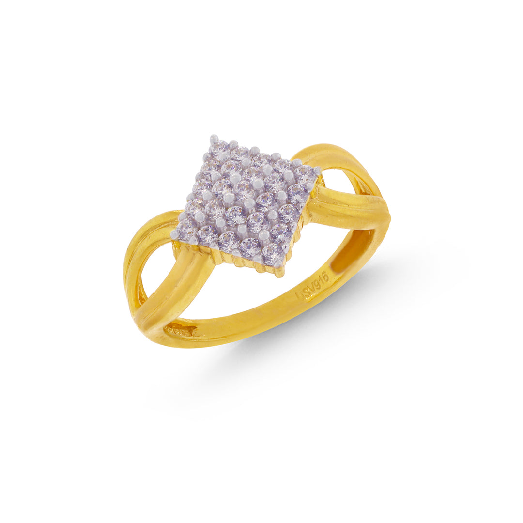 Subtle Ring with CZ in 22K Gold
