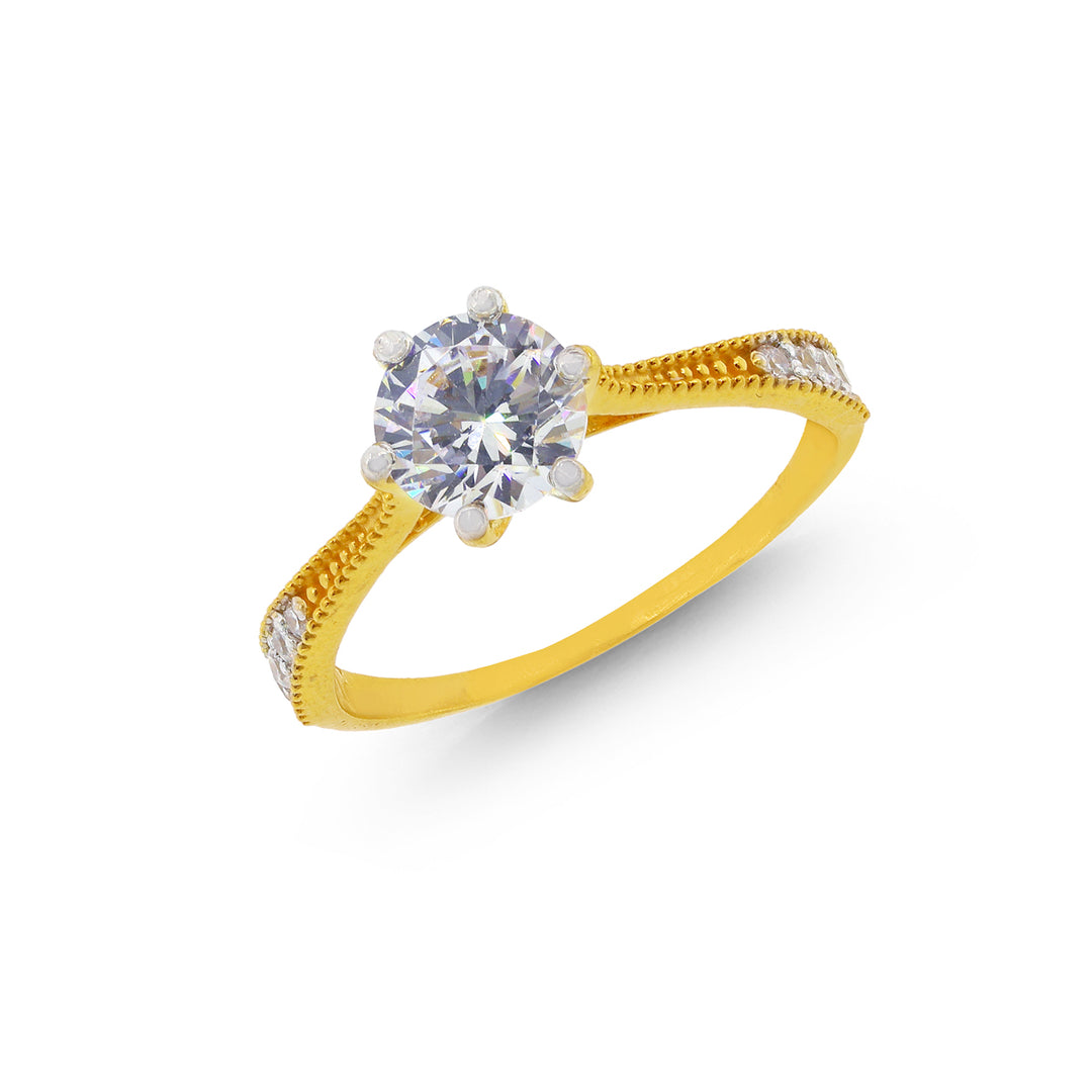 Artisan Ring with CZ in 22K Gold