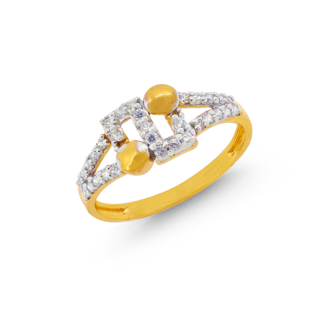 Precious Ring with CZ in 22K Gold