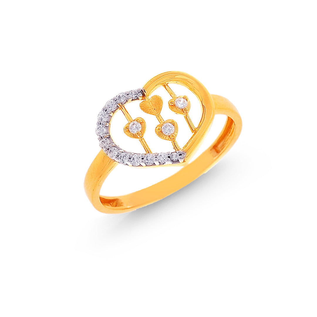 Attractive Ring With CZ in 22K Gold