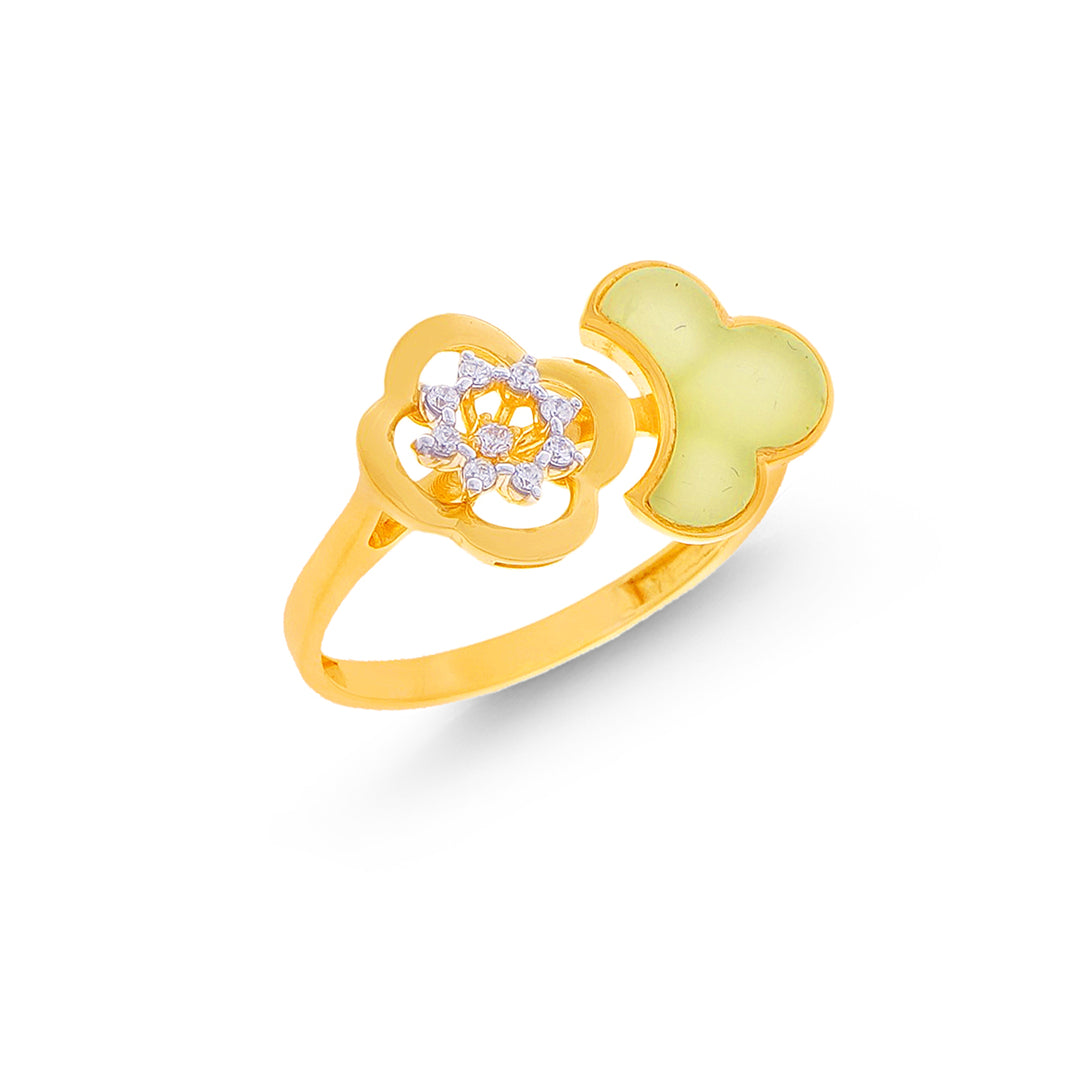 Stunning Ring With CZ in 22K Gold