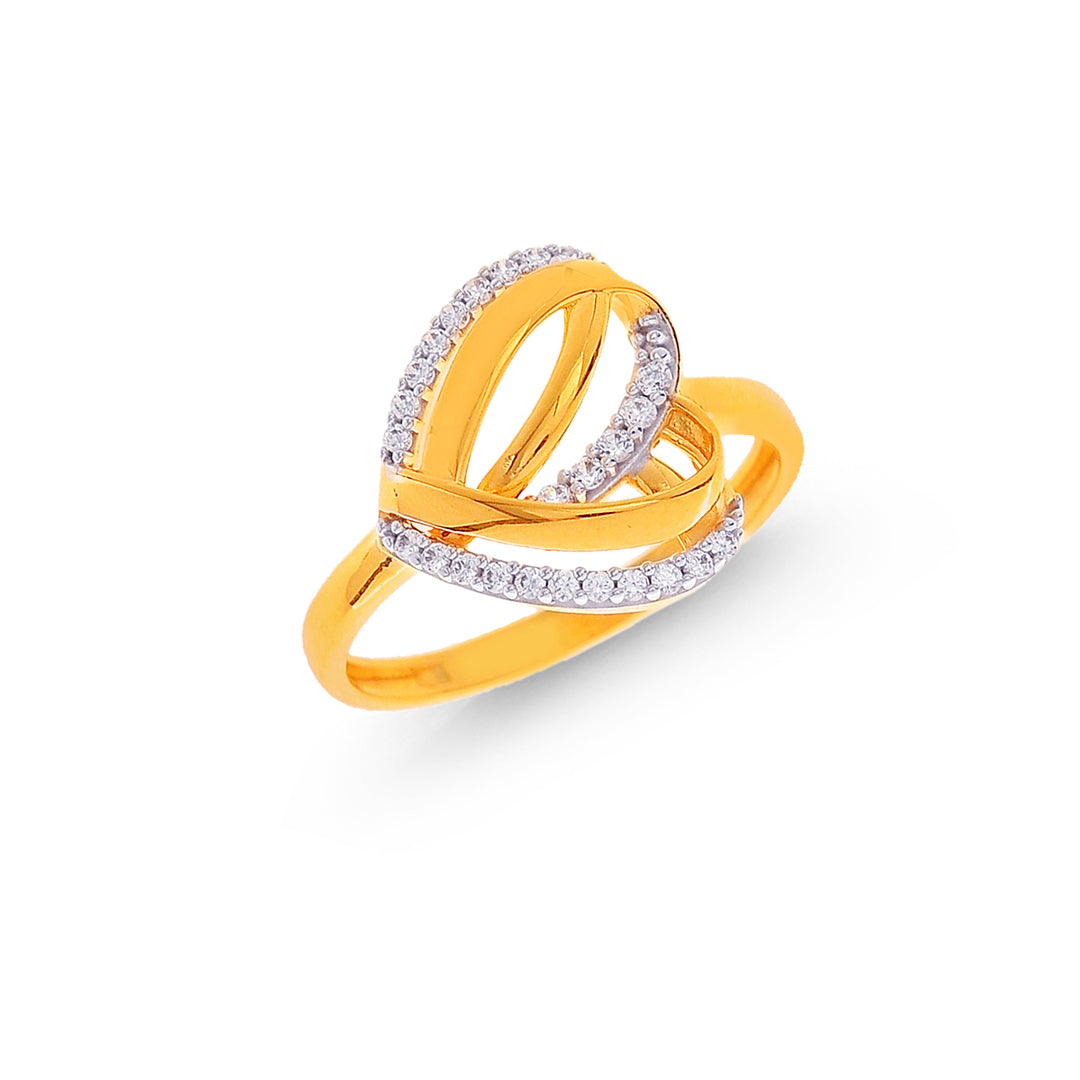 Endearing Ring With CZ in 22K Gold
