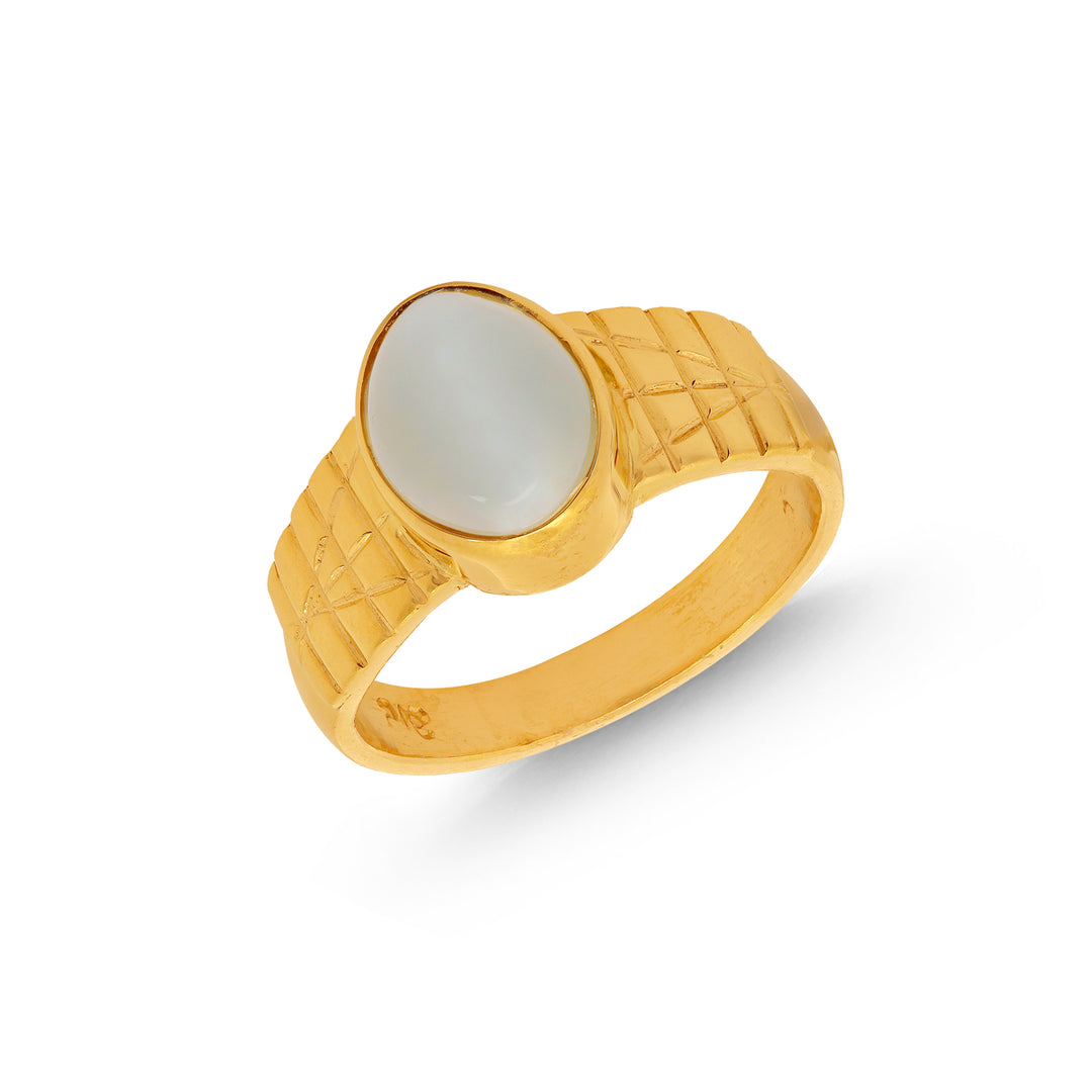 3.2 Carat Cats Eye Astrological Ring in 22K Gold