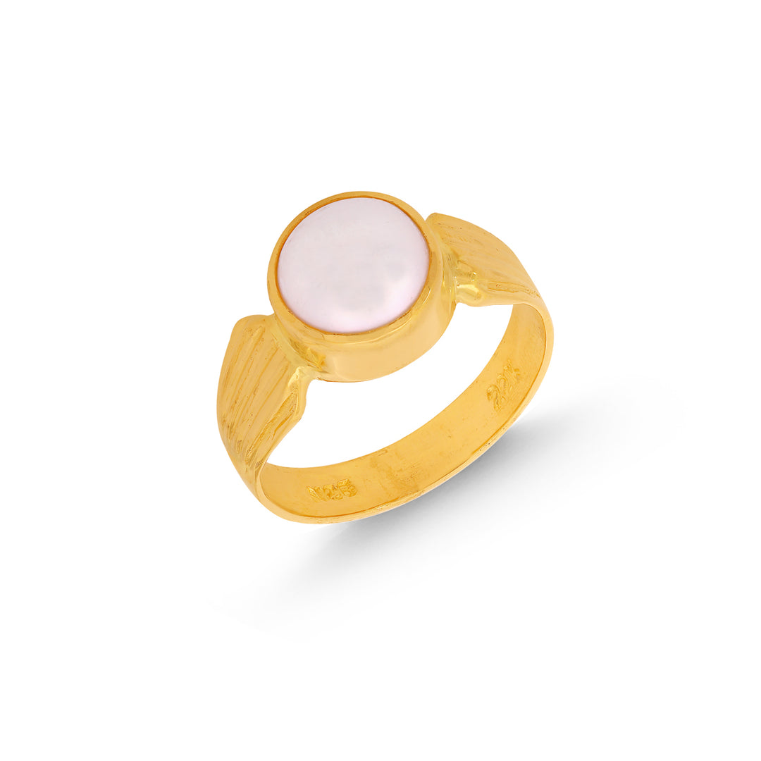 5.2 Carat Pearl Astrological Ring in 22K Gold