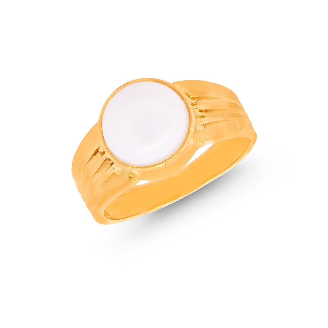 Gorgeous Ring With Pearl in 22K Gold