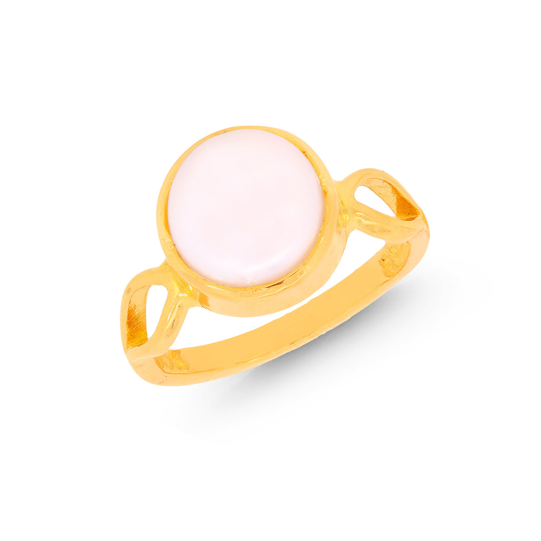 4Ct Astrological Ring With Pearl in 22K Gold