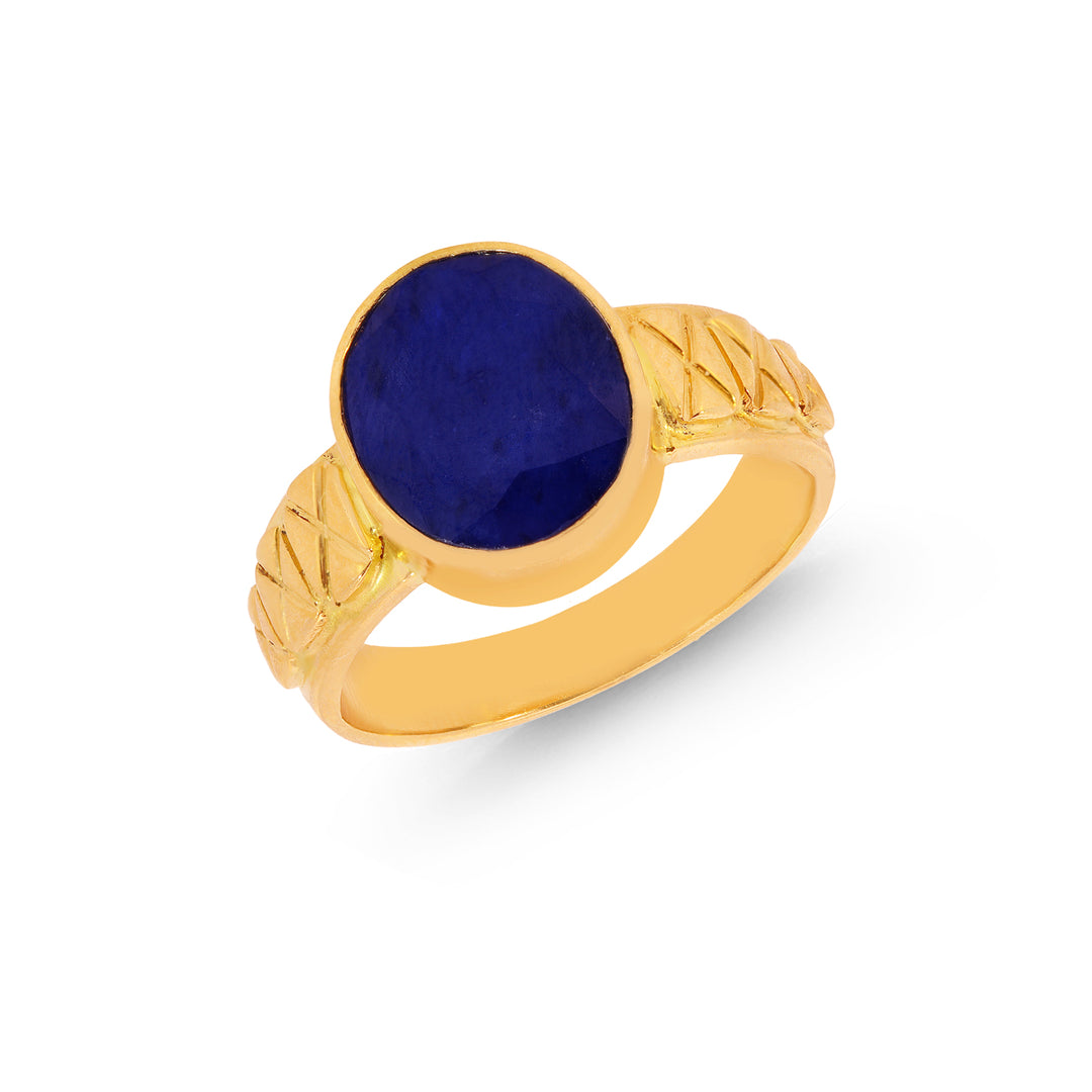 5Ct Astrological Ring With Sapphire in 22K Gold