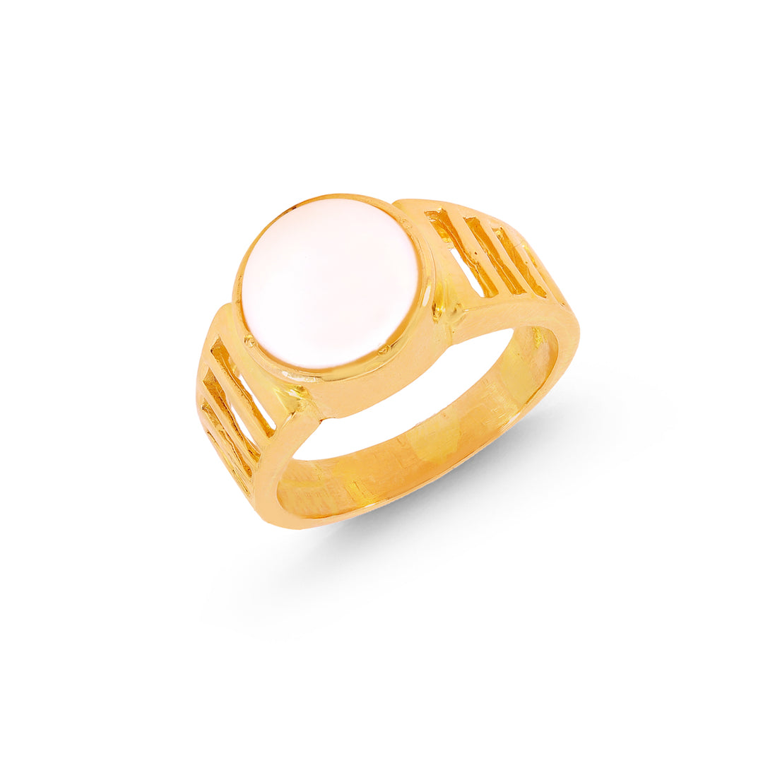 5Ct Astrological Ring With Pearl in 22K Gold