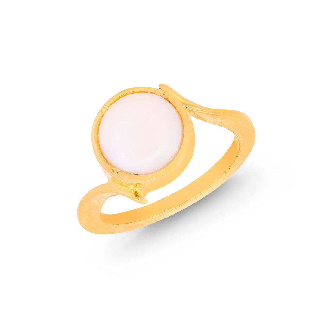 4Ct Pearl Astrological Ring in 22K Gold