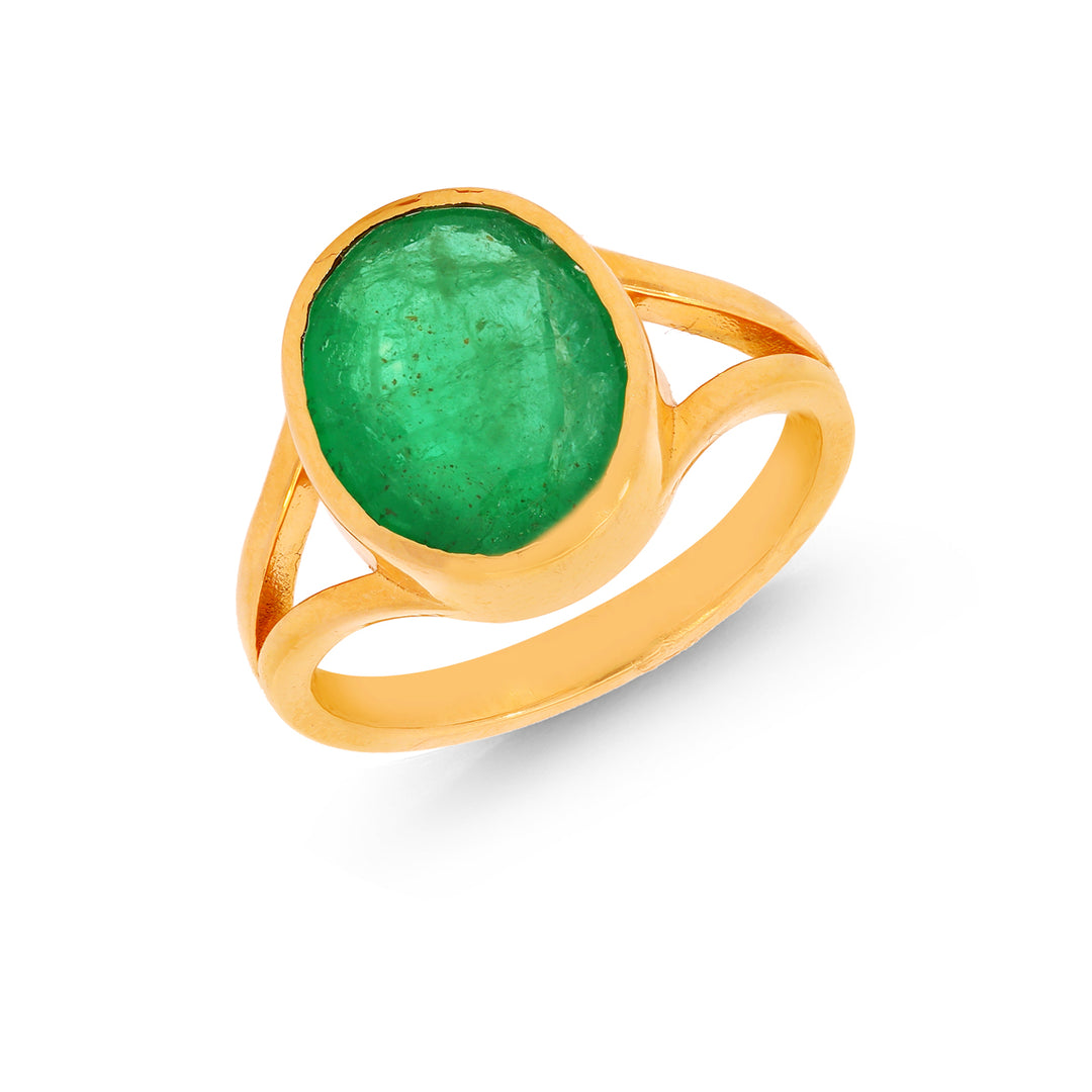 3Ct Emerald Astrological Ring in 22K Gold