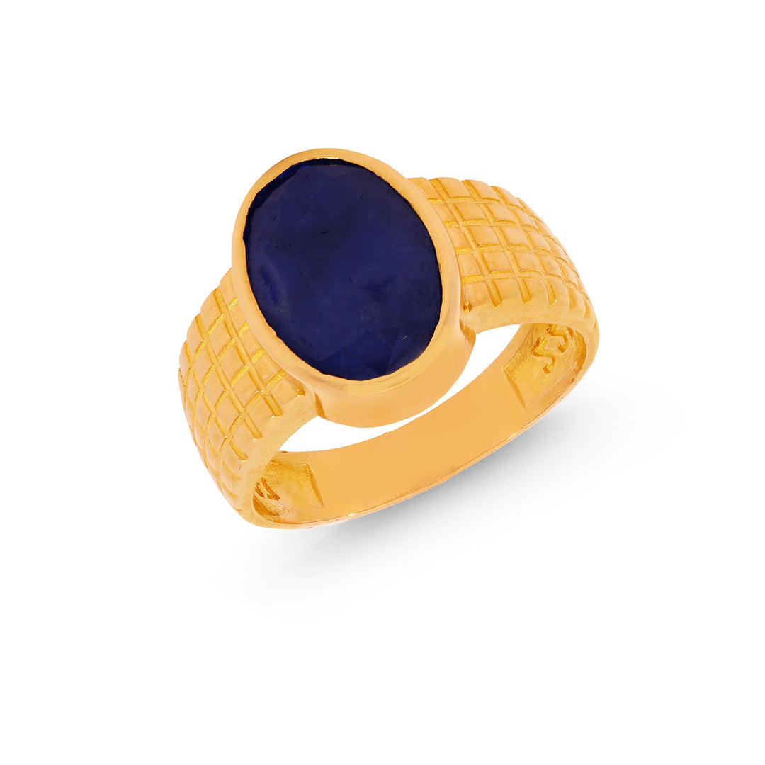 6Ct Sapphire Astrological Ring in 22K Gold