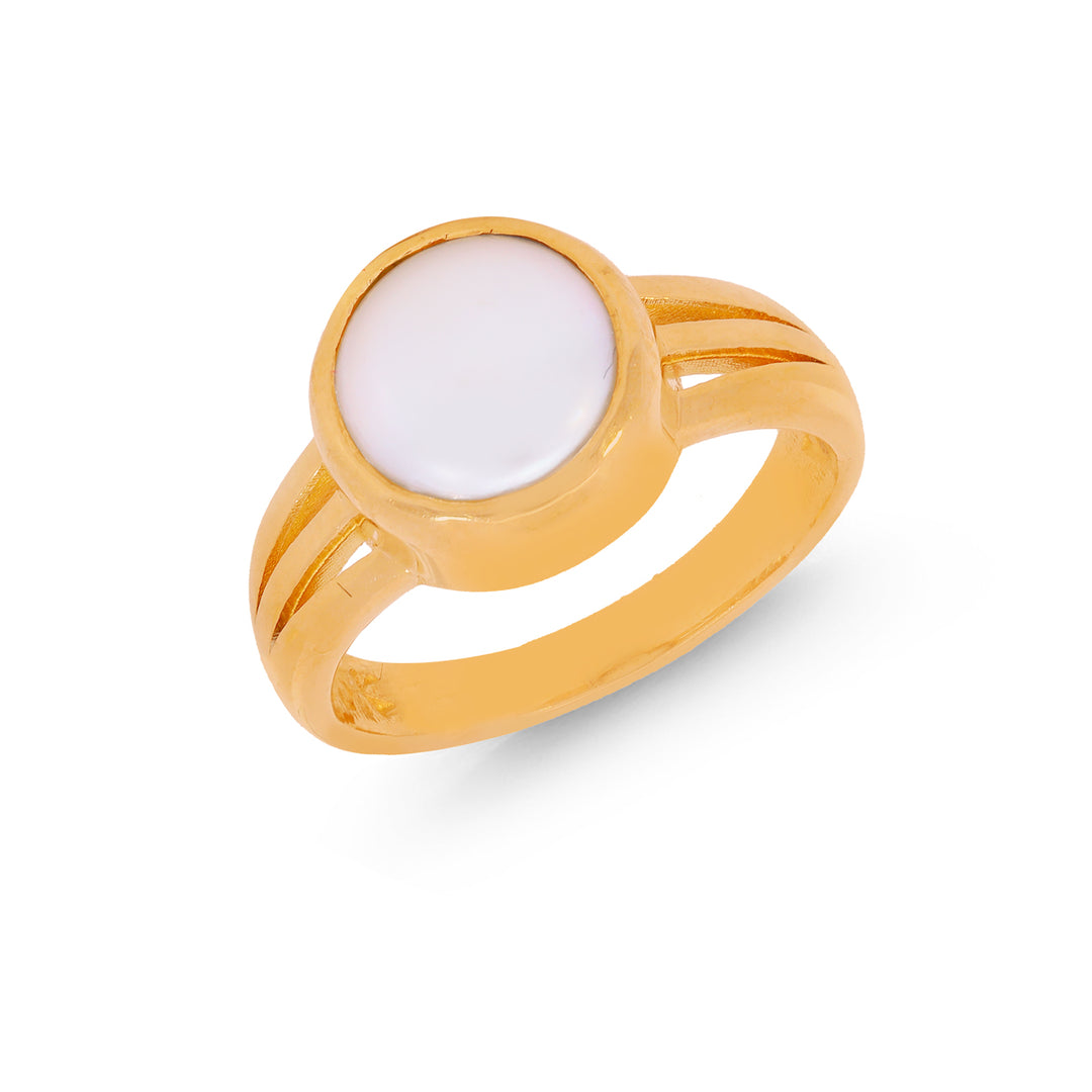 3.2Ct Pearl Astrological Ring in 22K Gold