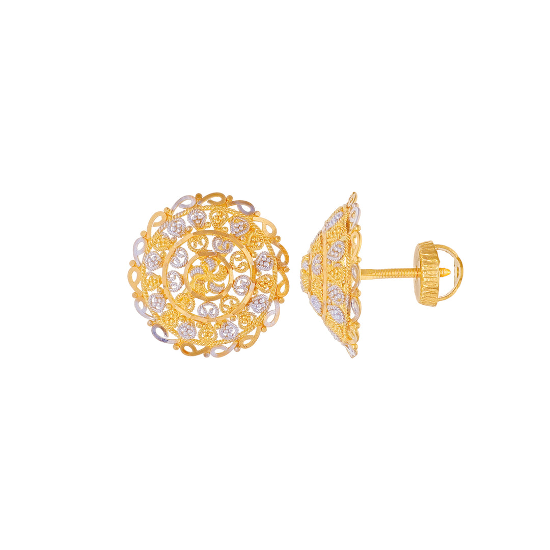 Mesmerizing Two tone Earrings in 22K Gold