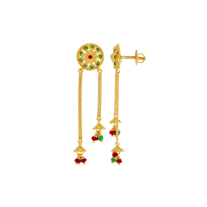 Alluring Earrings with CZ in 22K Gold