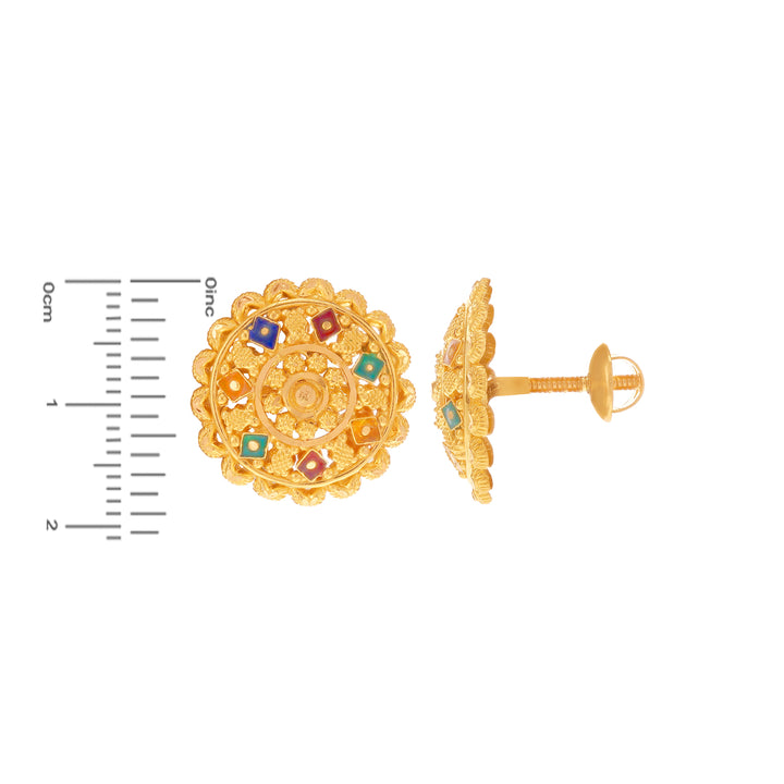 Stunning Minakari Earrings in 22K Gold