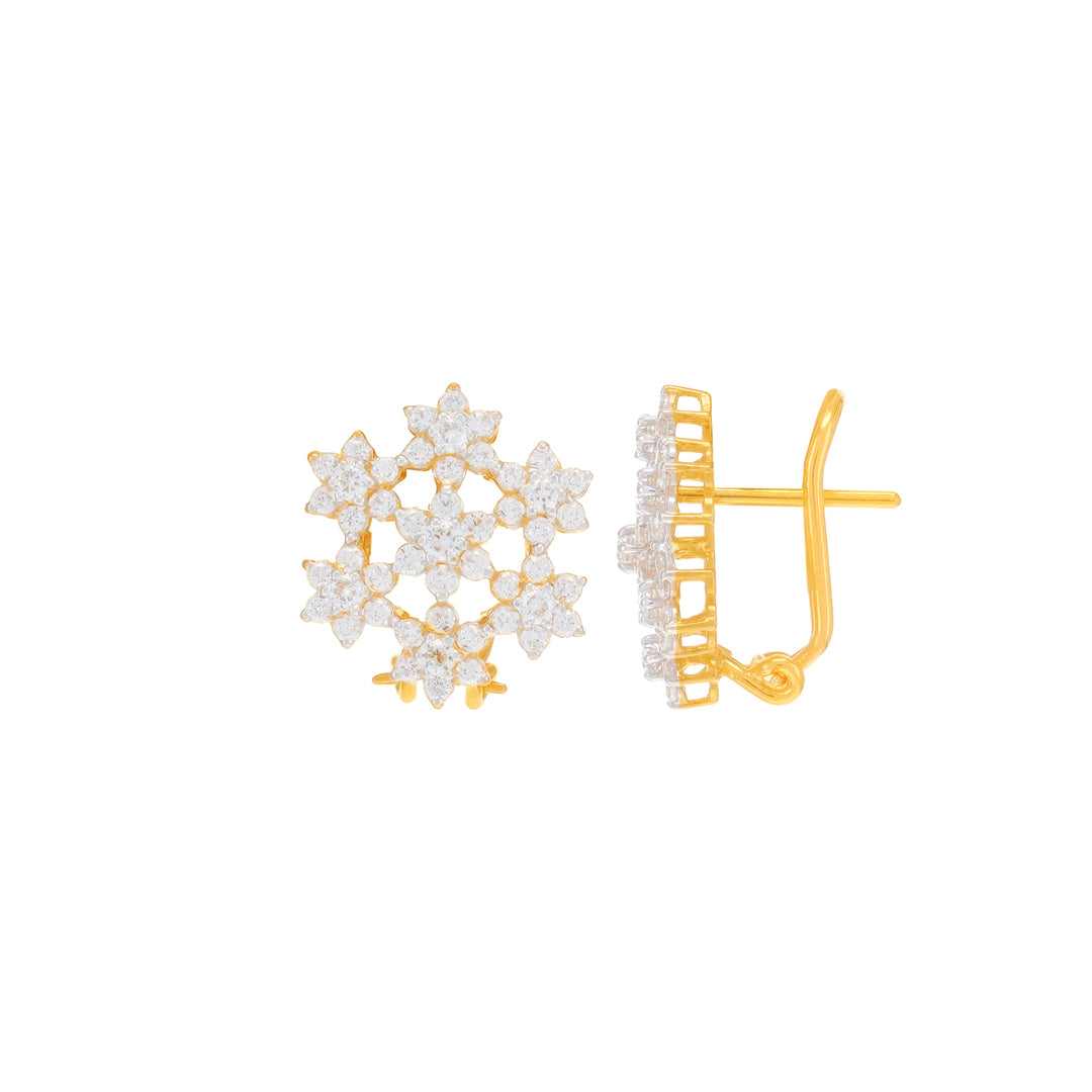 Alluring Earrings With CZ in 22K Gold