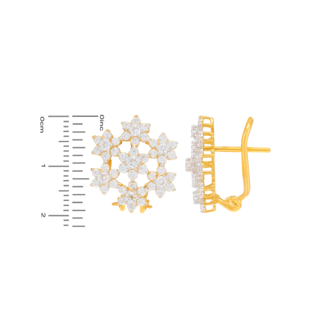 Alluring Earrings With CZ in 22K Gold