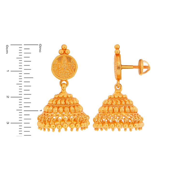 Alluring Laxmi Antique Jhumkha in 22K Gold