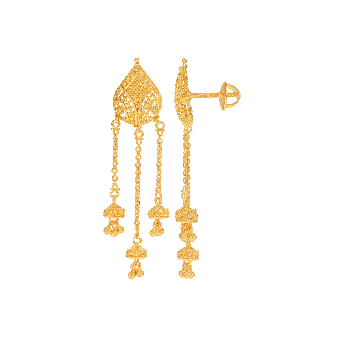 Intriguing Earrings in 22K Gold