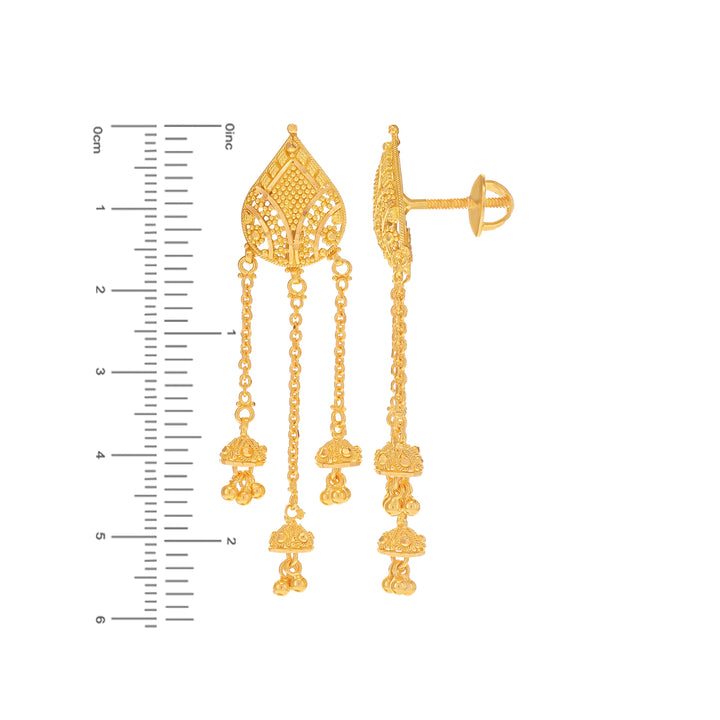 Intriguing Earrings in 22K Gold