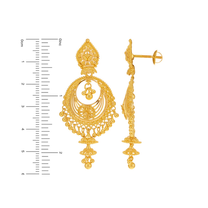 Precious Chandbali in 22K Gold