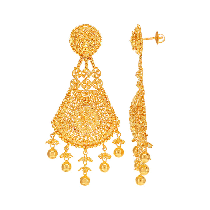 Brilliant Long Earrings in 22K Gold