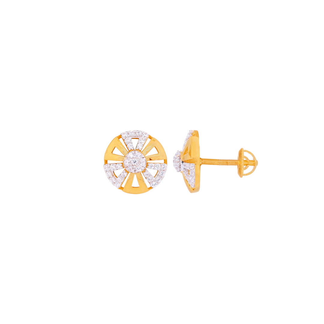 Fascinating Earrings With CZ in 22K Gold