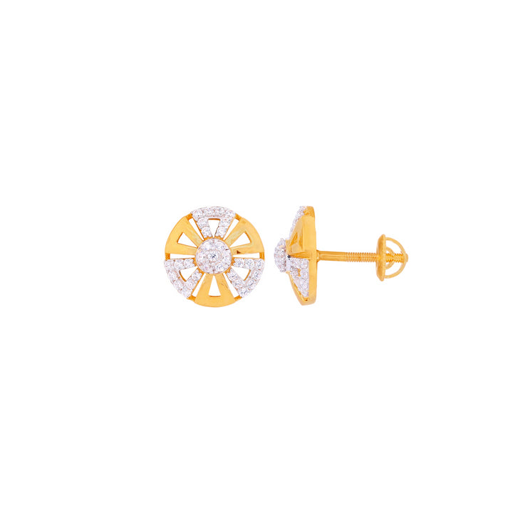 Fascinating Earrings With CZ in 22K Gold