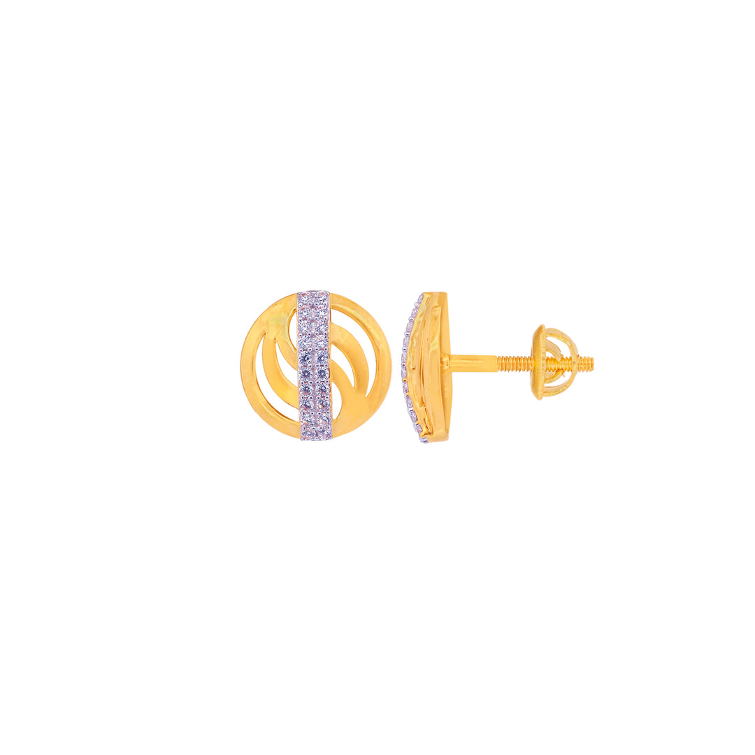 Ravishing Earrings With CZ in 22K Gold