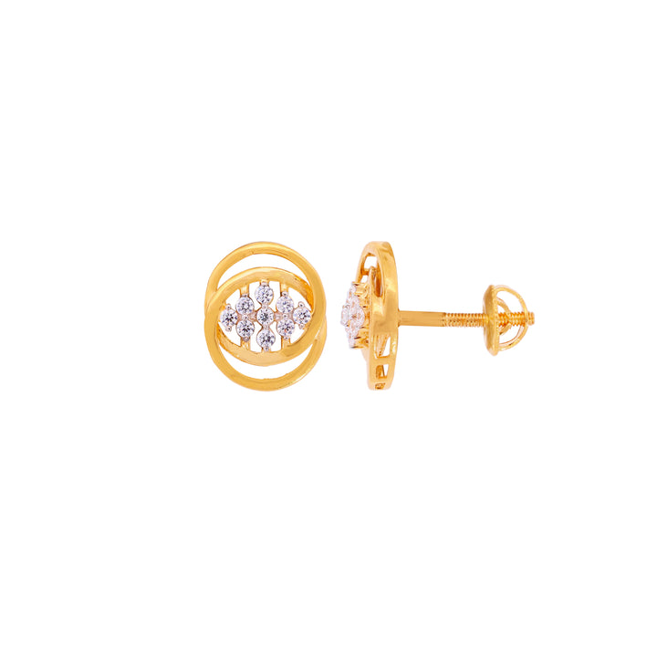 Captivating Earrings With CZ in 22K Gold