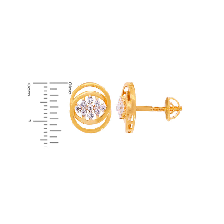 Captivating Earrings With CZ in 22K Gold