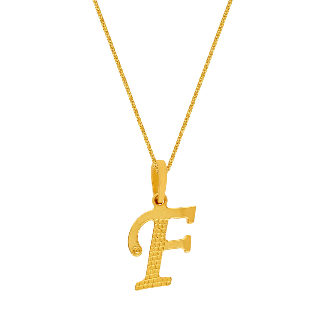 Initial "F" Pendant in 22K Gold
