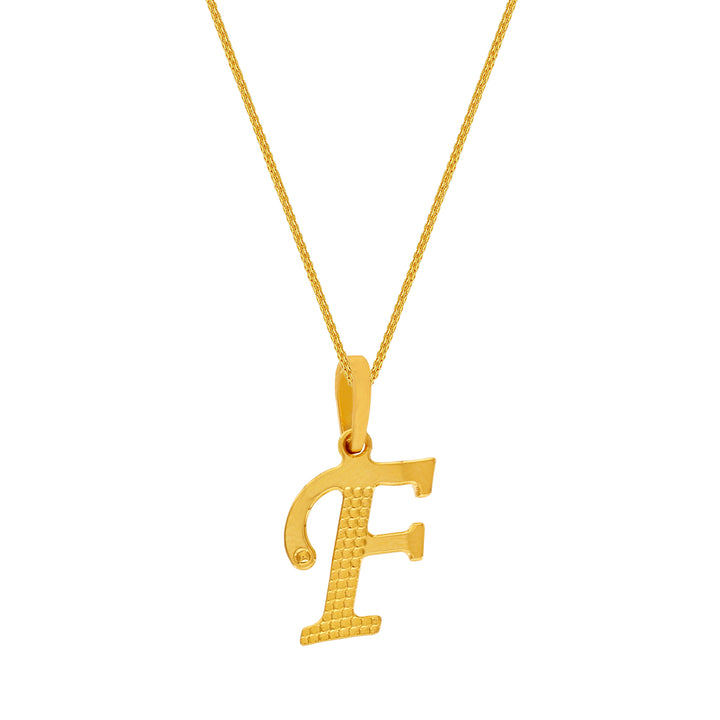 Initial "F" Pendant in 22K Gold