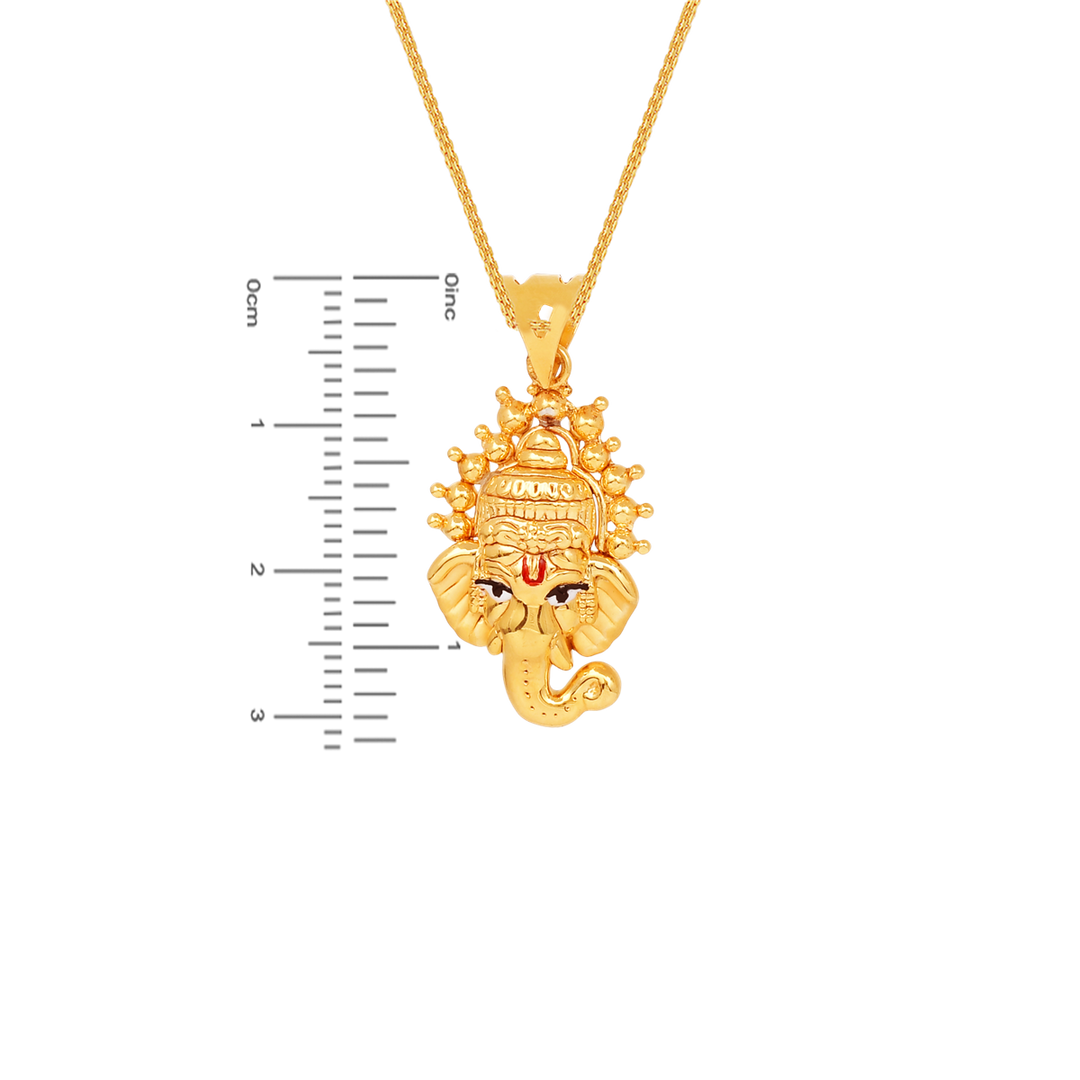 Ganesha Minakari Pendant in 22K Gold