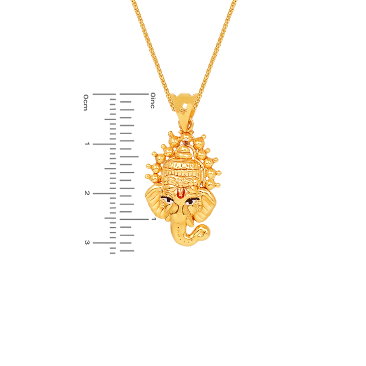 Ganesha Minakari Pendant in 22K Gold