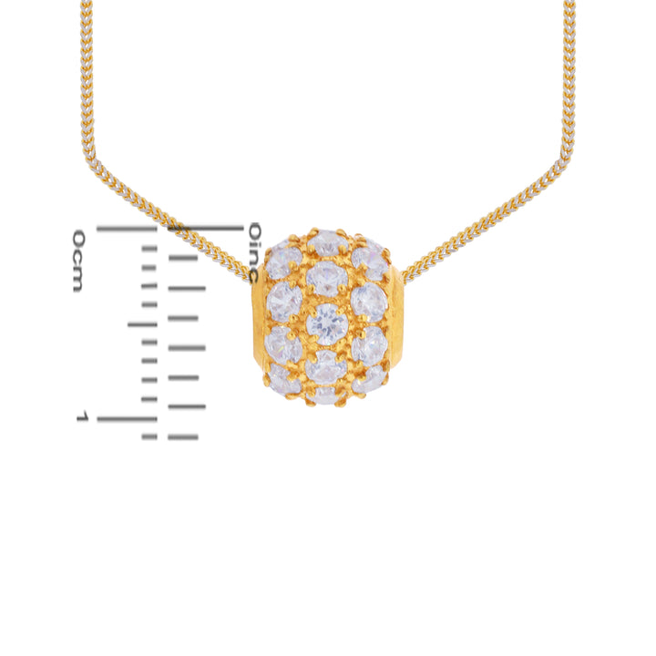 Brilliant Pendant with CZ in 22K Gold