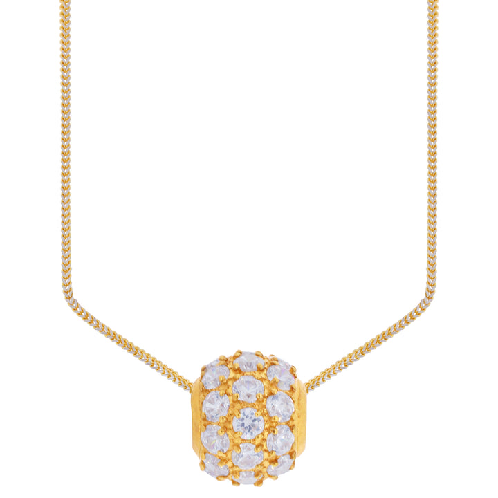 Captivating Pendant with CZ in 22K Gold