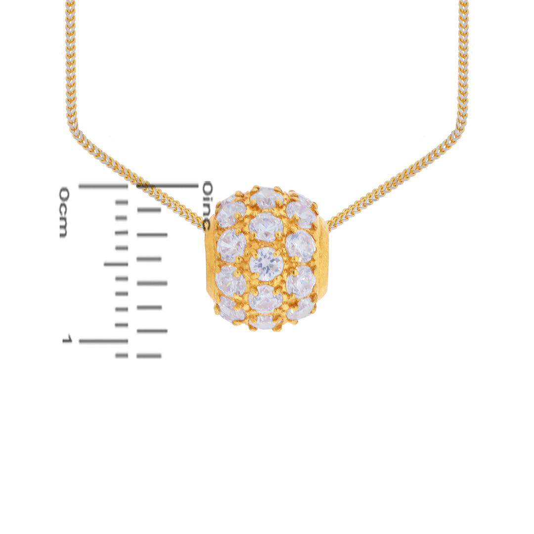 Captivating Pendant with CZ in 22K Gold
