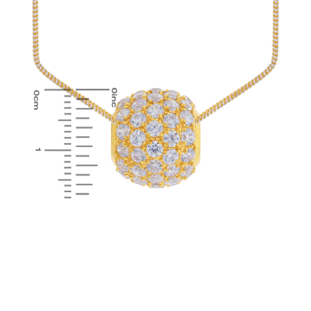 Intriguing Pendant with CZ in 22K Gold