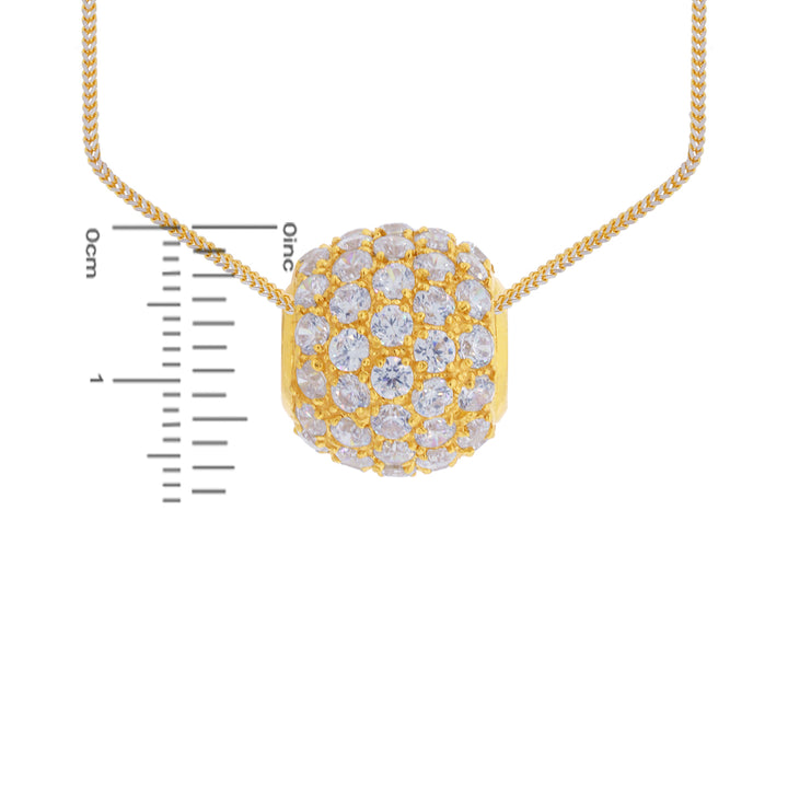 Intriguing Pendant with CZ in 22K Gold