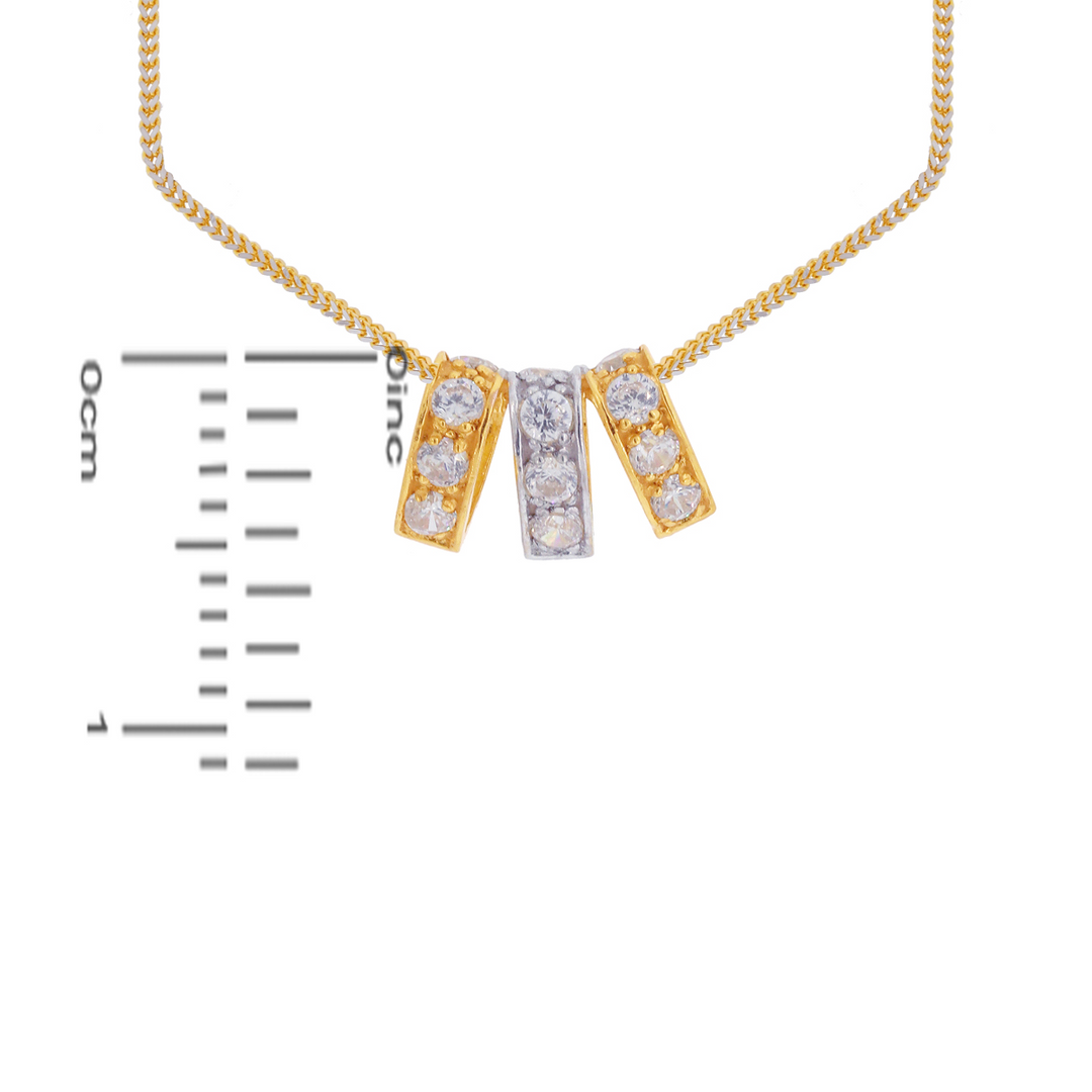 Delightful Two tone Pendant with CZ in 22K Gold