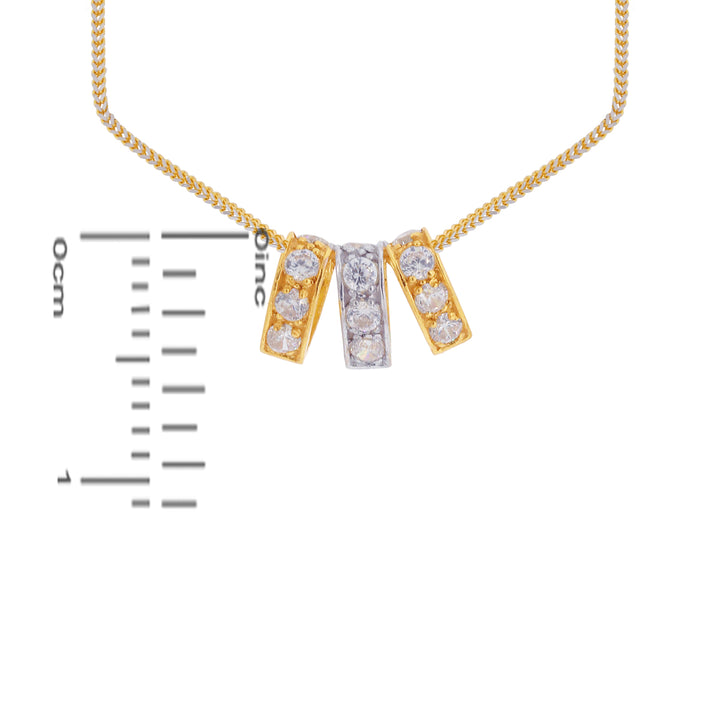 Opulent Two tone Pendant with CZ in 22K Gold