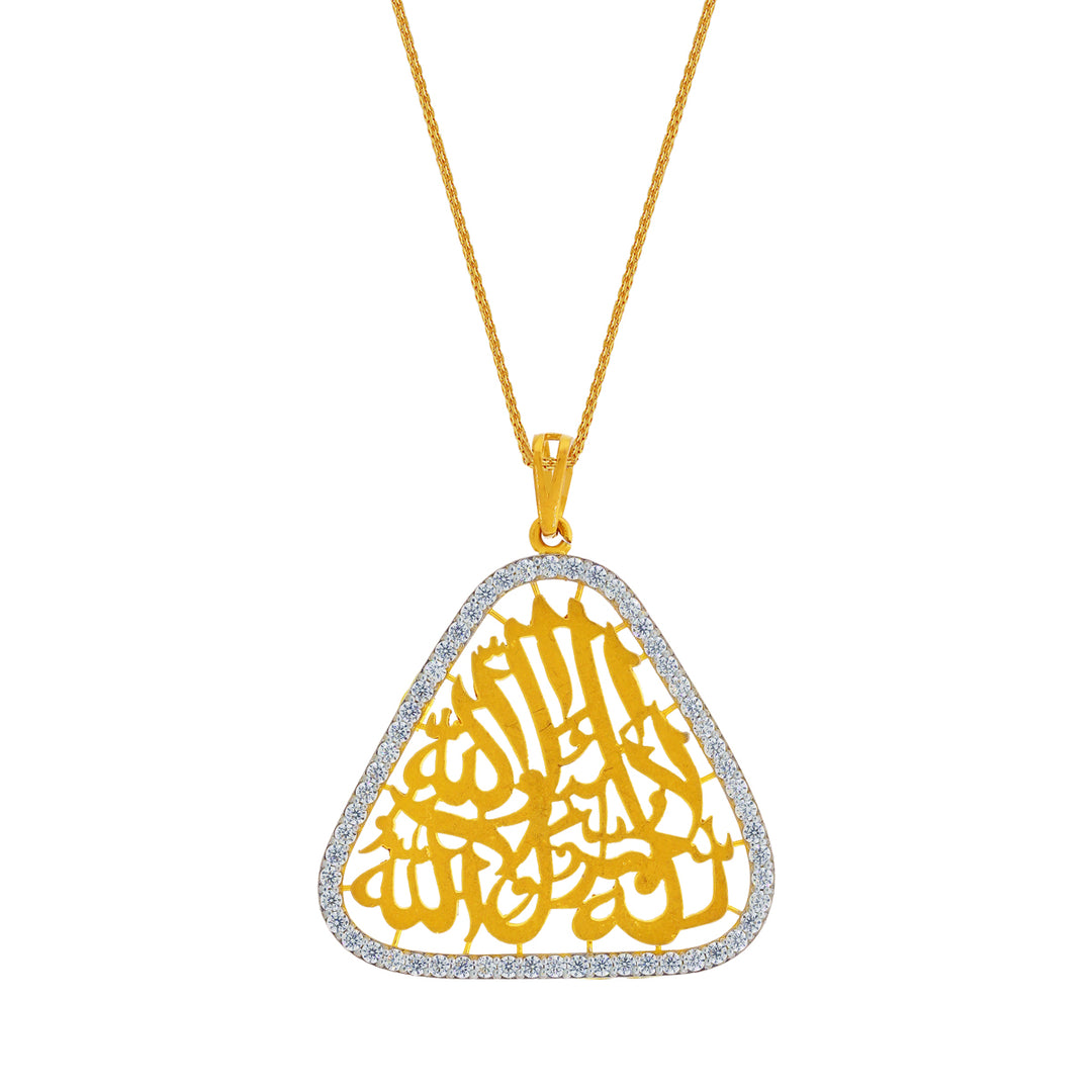 Opulent Ayat Pendant  with CZ in 22K Gold