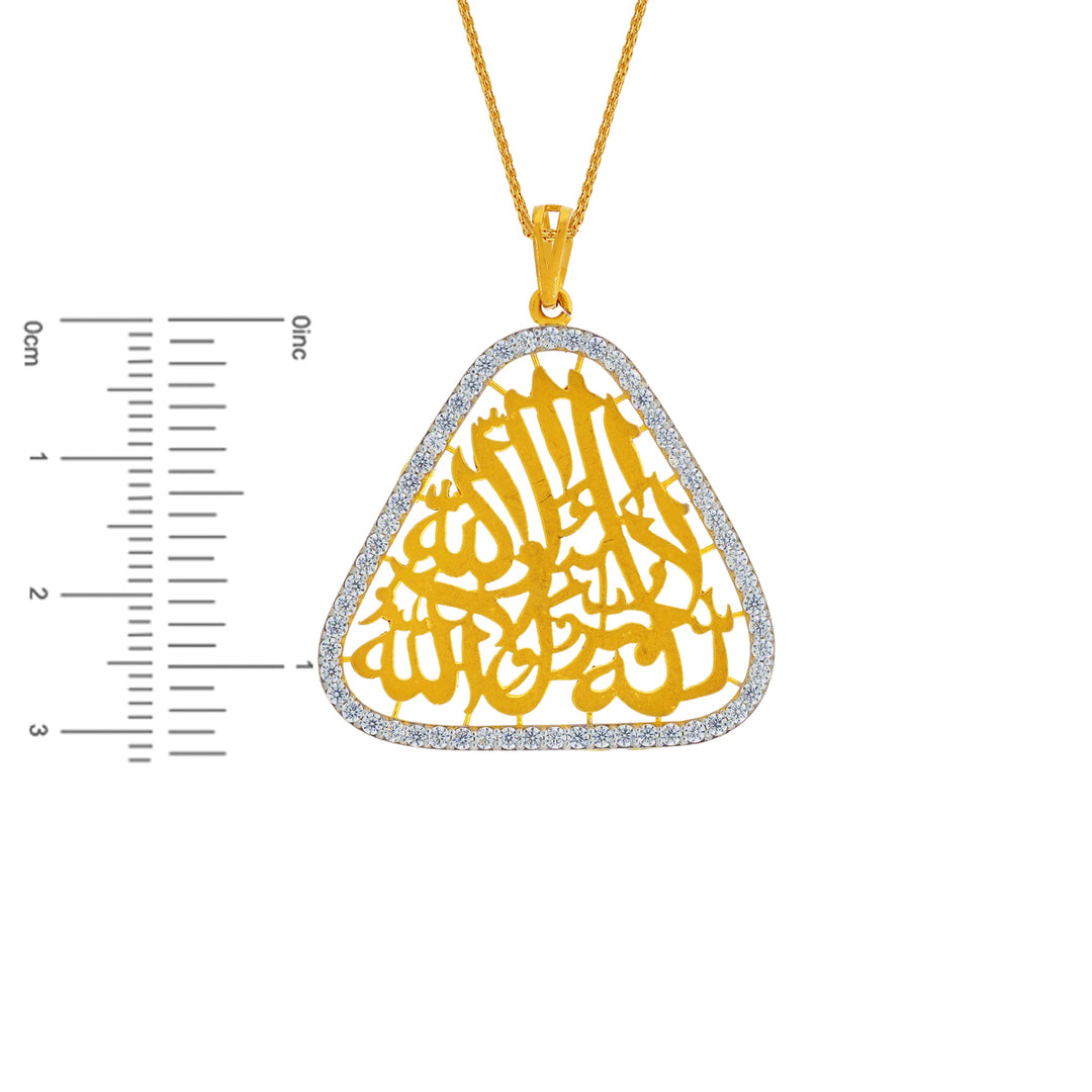 Opulent Ayat Pendant  with CZ in 22K Gold