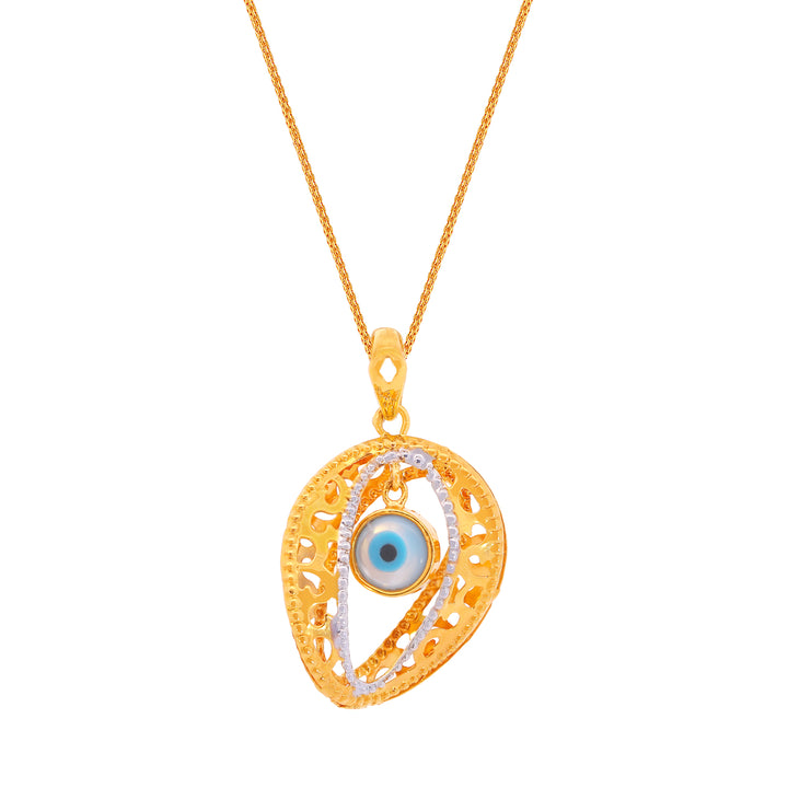 Evil Eye Two tone Pendant in 22K Gold