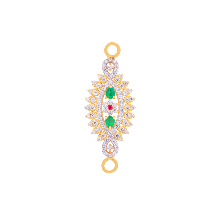 Reversible Broach With Gemstones in 22K Gold