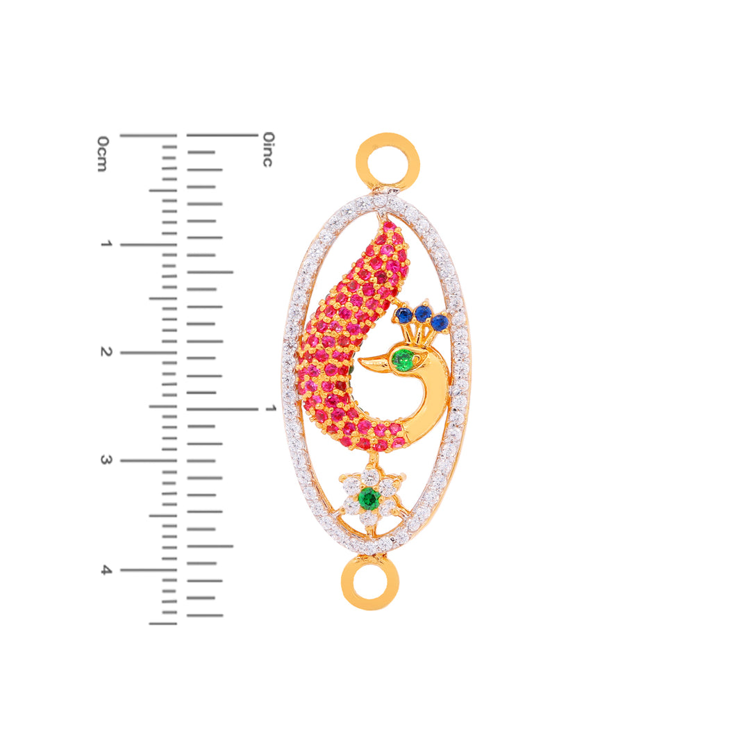 Reversible Peacock Broach With Gemstones in 22K Gold