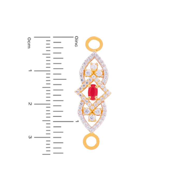 Reversible Broach With Gemstones in 22K Gold